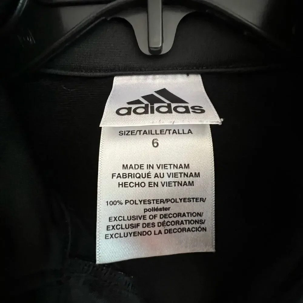 ADIDAS GIRLS TWO PIECE -FULL ZIP JACKET/PANTS SIZE 6 MINT